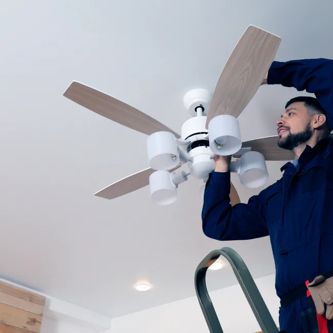 electrical contractor installing a ceiling fan david city ne